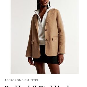 Abercrombie & Fitch Women's Camel Wool Blend Coat